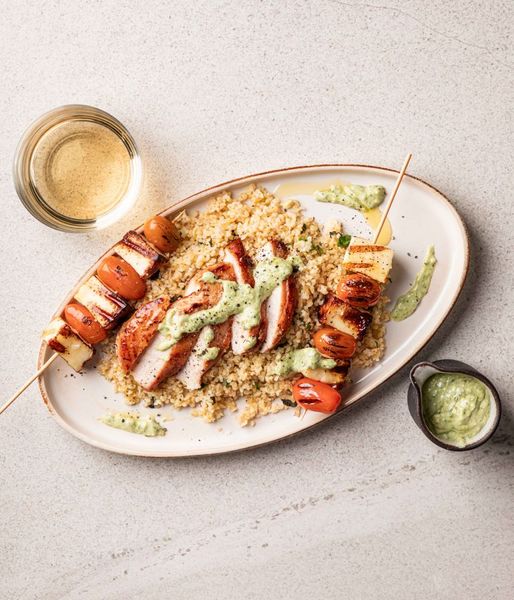 Photo of KWV’s Chicken & Halloumi Skewers