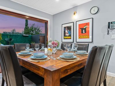 Private, modern and warm family home.