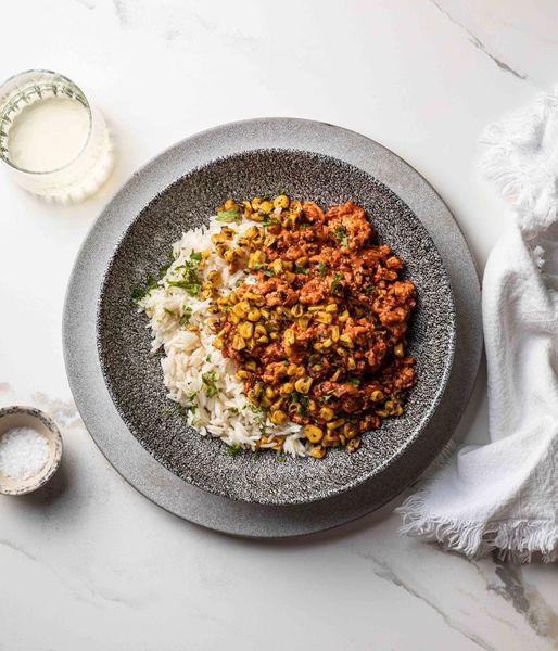 Photo of Steamed Rice & Herby Chicken Mince