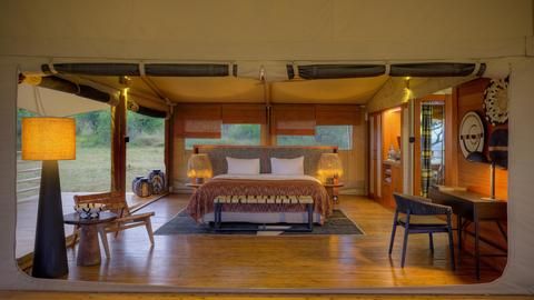 tented suite at Serengeti Bushtops - 120 square meters of luxurious living space