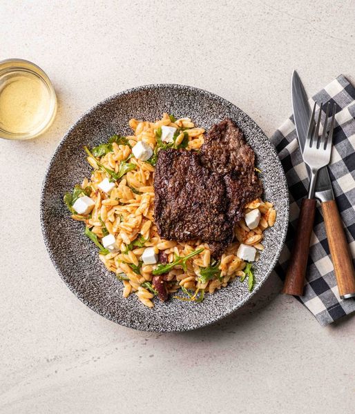 Photo of Crispy Pork Schnitzel & Red Pepper Orzo Salad