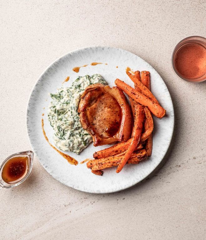 Photo of Pork Chops & Creamed Spinach