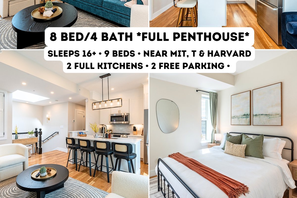 Luxe Penthouse | MIT, Harvard, T & Free parking