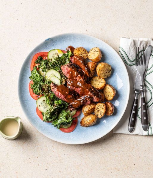 Photo of BBQ Glazed Ostrich & Baby Potatoes