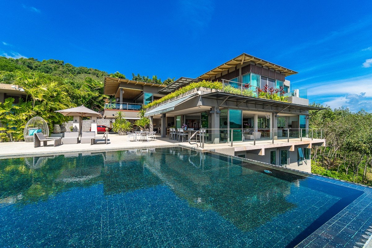 Pano Sea & Hill Views 7BR Luxury Pool Villa Layan