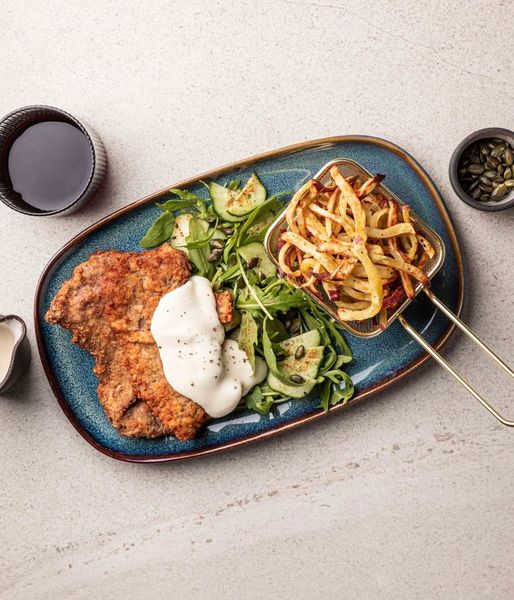 Photo of Golden Beef Schnitty & Cheese Sauce