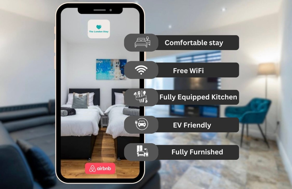 30%Off|4BdHs|London|Sleeps7|FreeParking|SuperKings