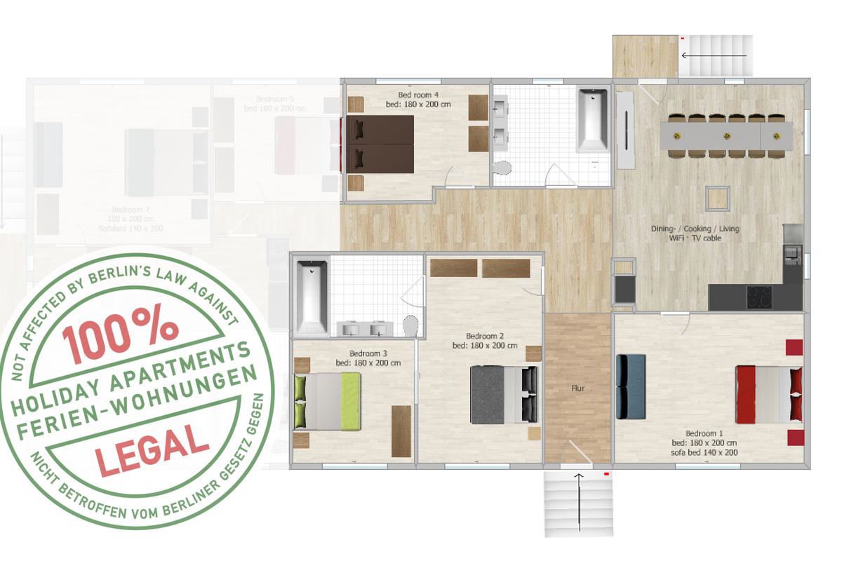 7 [RU4] 4 bedroom, 2 bath, @Park ex-airport THF