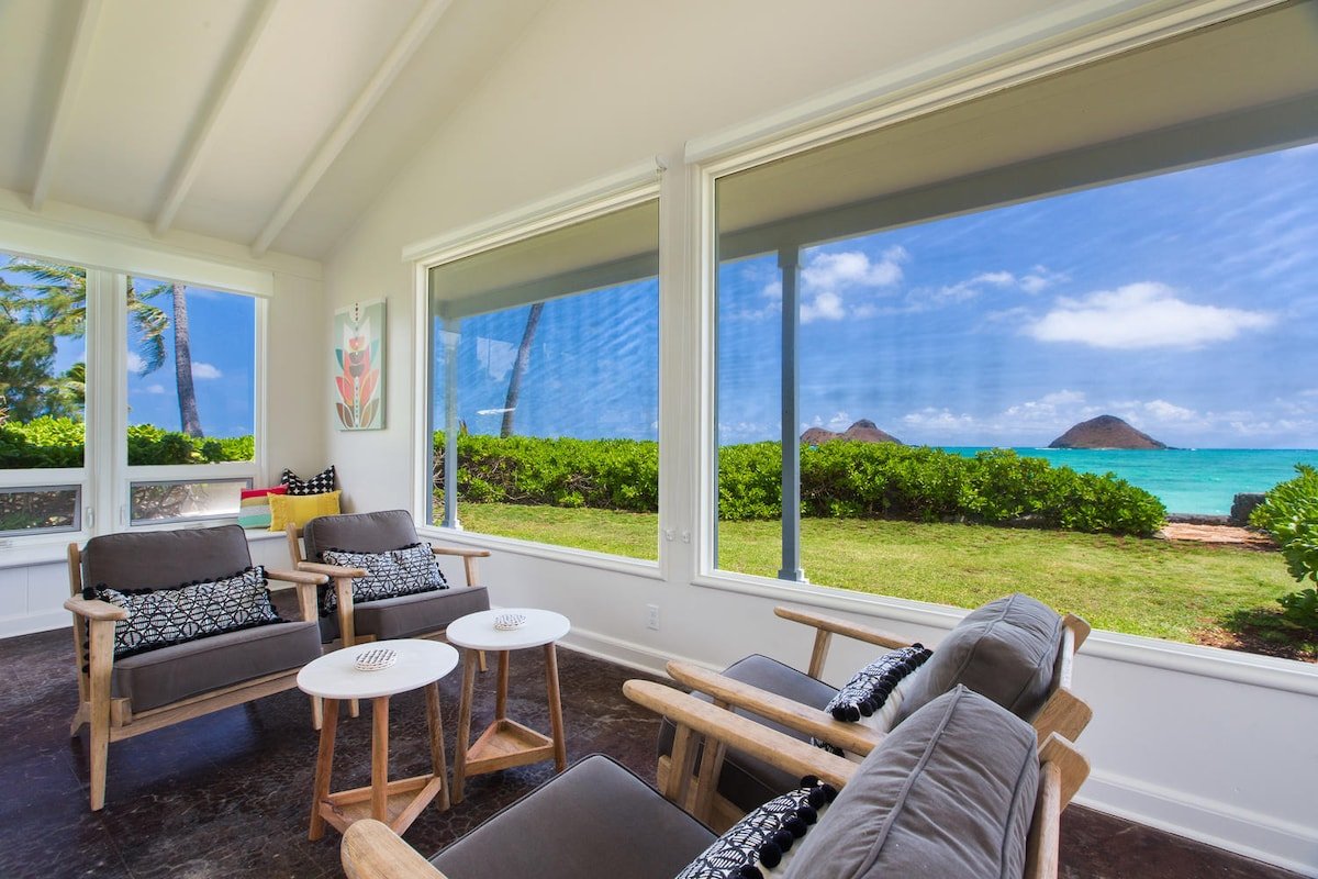 Lanikai Oceanside 4 BD: Amazing Views,Yard & AC gallery image 5