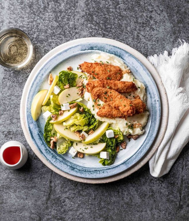 Photo of Hake Goujons & Apple Walnut Salad