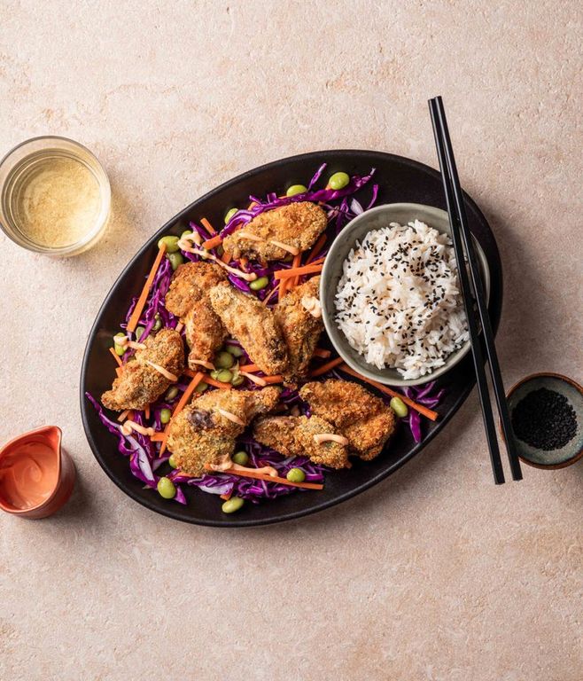 Photo of Coconut Crusted Chicken & Asian Slaw