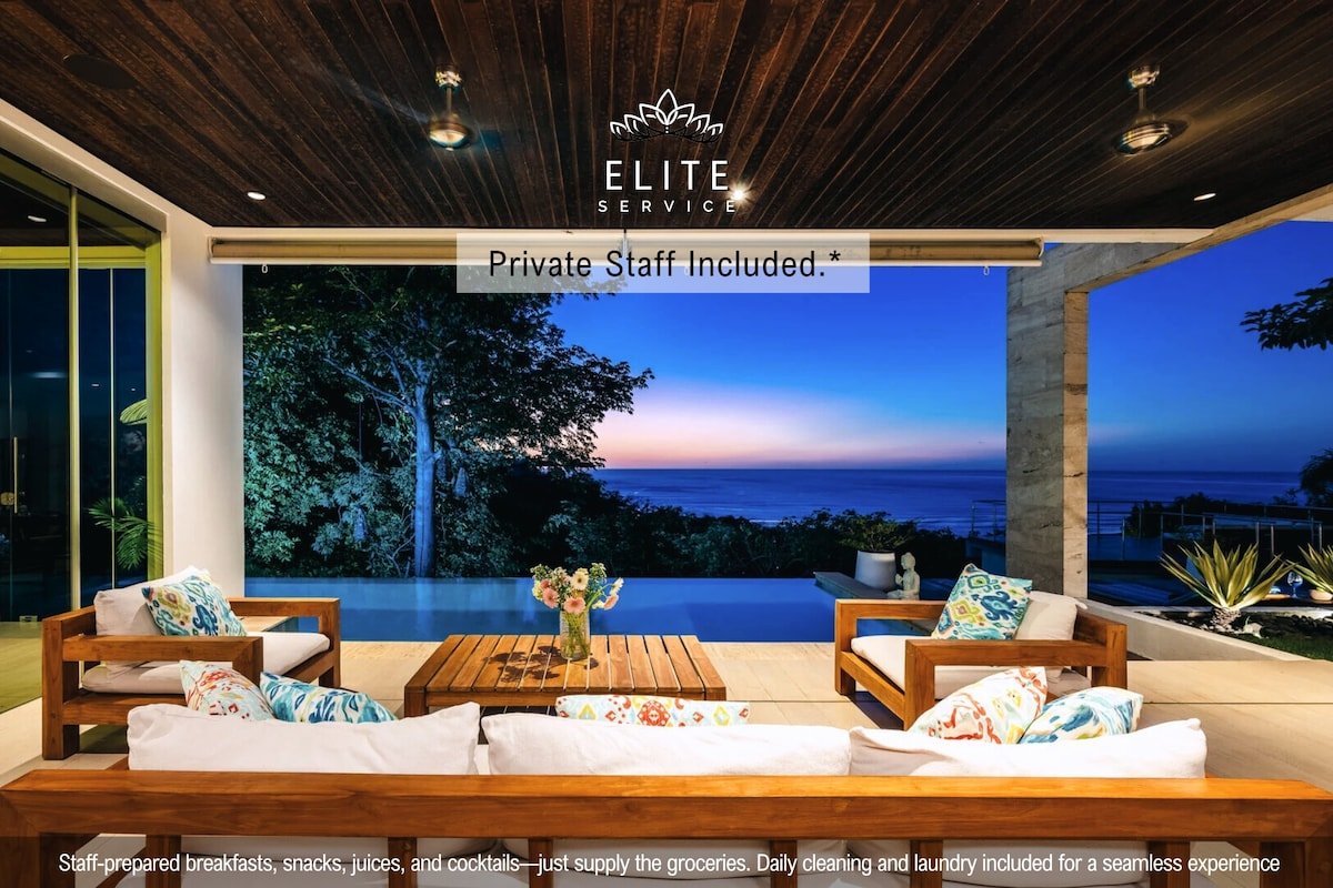 Ocean View Luxury Villa, 2-Min Drive to Beach