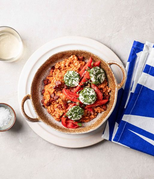 Photo of Goat’s Cheese, Tomato & Chorizo Risotto