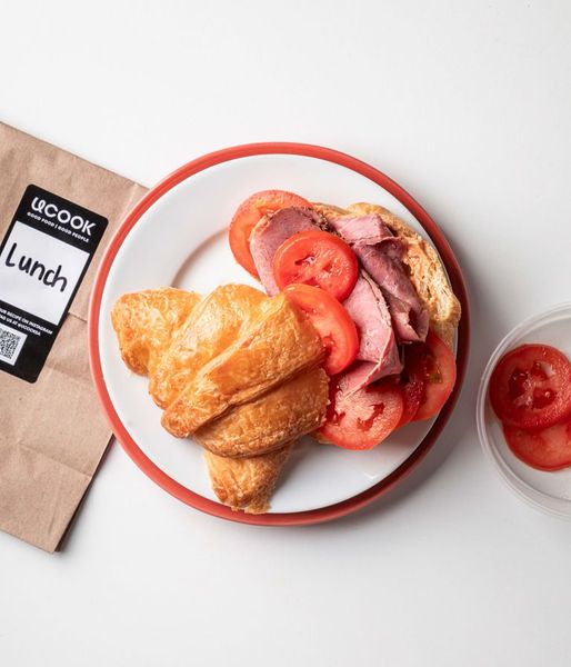 Photo of Creamy Red Pepper Pesto Beef Croissant