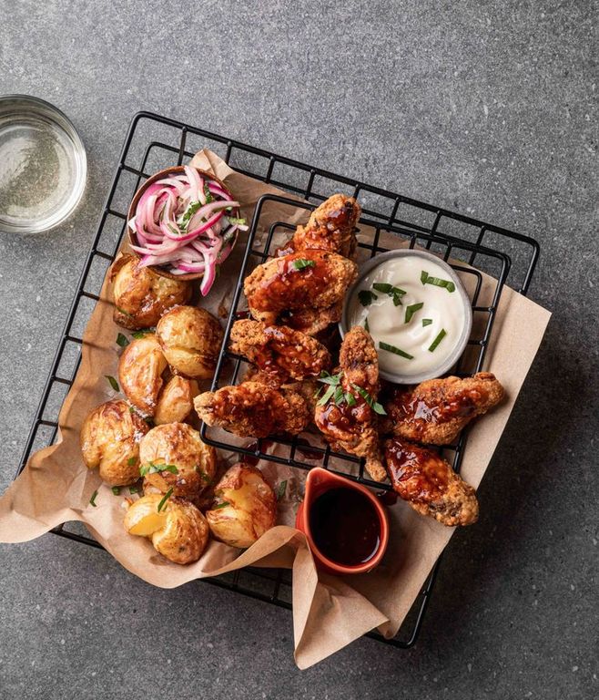 Photo of Paprika-chilli Wings & Smashed Potatoes