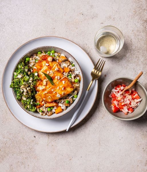 Photo of Glazed Halloumi & Veggie Pilaf