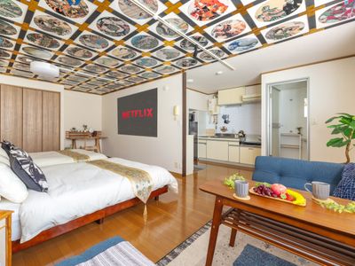 渋谷直通5分|85平米|ダブルベット4台|8人宿泊|2バスルーム|最寄駅徒歩4分|スーパー徒歩1分