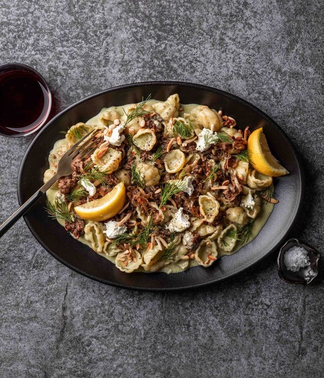 Photo of Spiced Lamb Pasta & Dill Yoghurt