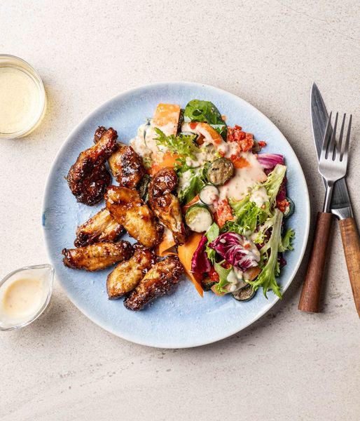 Photo of Dunked Chicken Wings & Baby Marrow