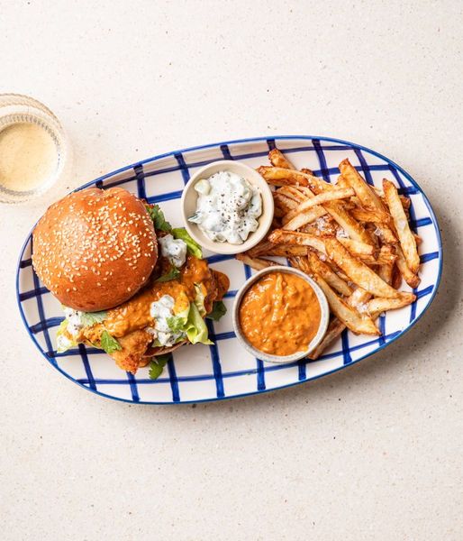 Photo of Butter Chicken Burger & Potato Fries