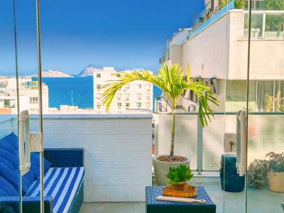 Cobertura vista mar com Piscina na Praia Ipanema