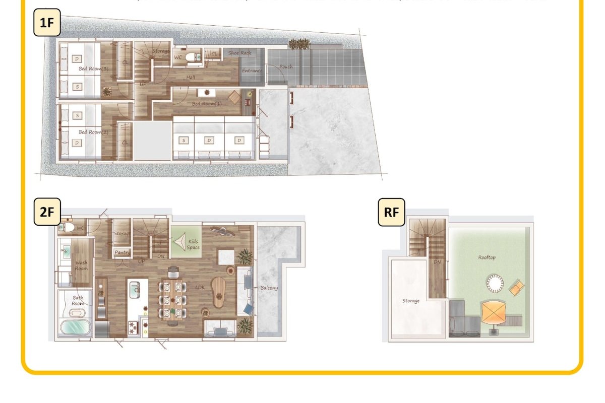 床暖房付き大リビングで冬でも暖かい一軒家|池袋エリア|寝室３|屋上 gallery image 5