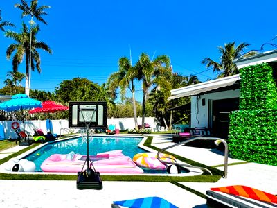 Heated Pool Retreat Just Steps from the Beach