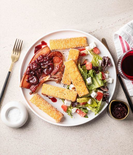 Photo of Cherry-Thyme Pork & Polenta Fries