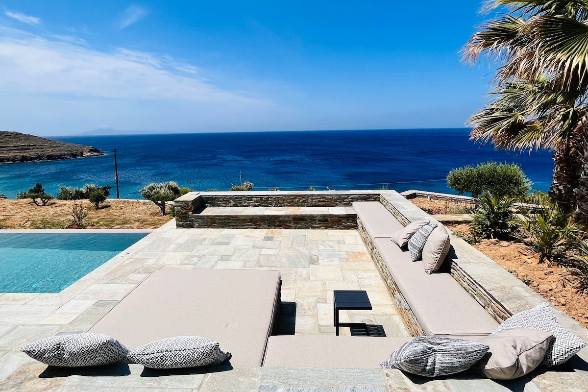 Beachfront Villa Thalassa w/ Infinity Pool | Batsi gallery image 2