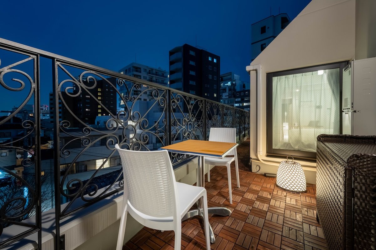 NEW/新築/4階/新宿/神楽坂/駅徒歩2分/2寝室/2バスルーム/2トイレ/最大5名/EV無し/E gallery image 2