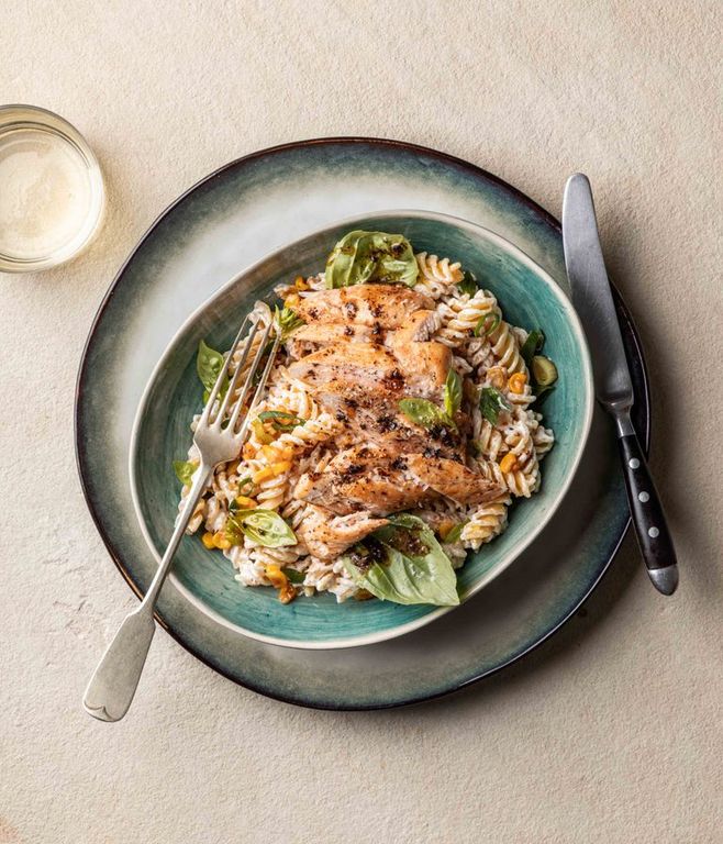 Photo of Street Corn Pasta Salad & Chicken