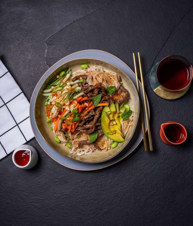 Photo of Sesame-Soy Beef Noodle Bowl