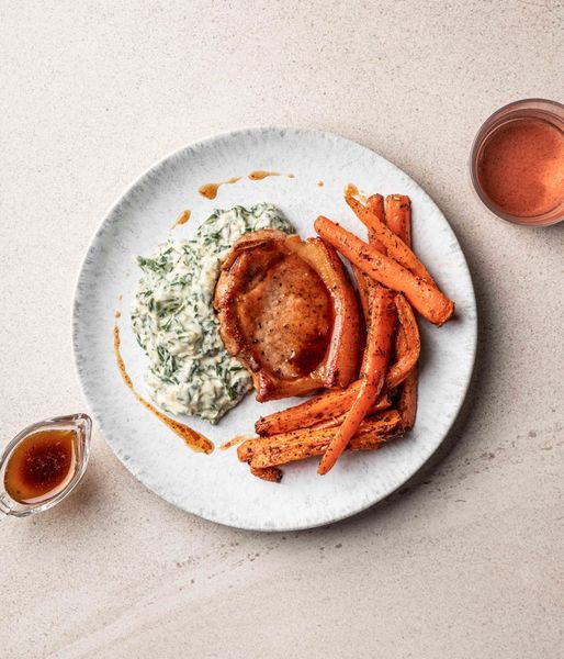 Photo of Pork Chops & Creamed Spinach