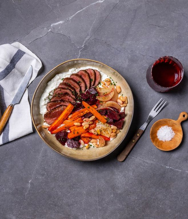Photo of Whipped Feta, Roast Veg & Venison
