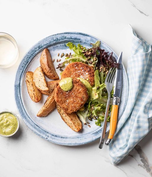 Photo of Crumbed Fishcakes & Pesto Mayo