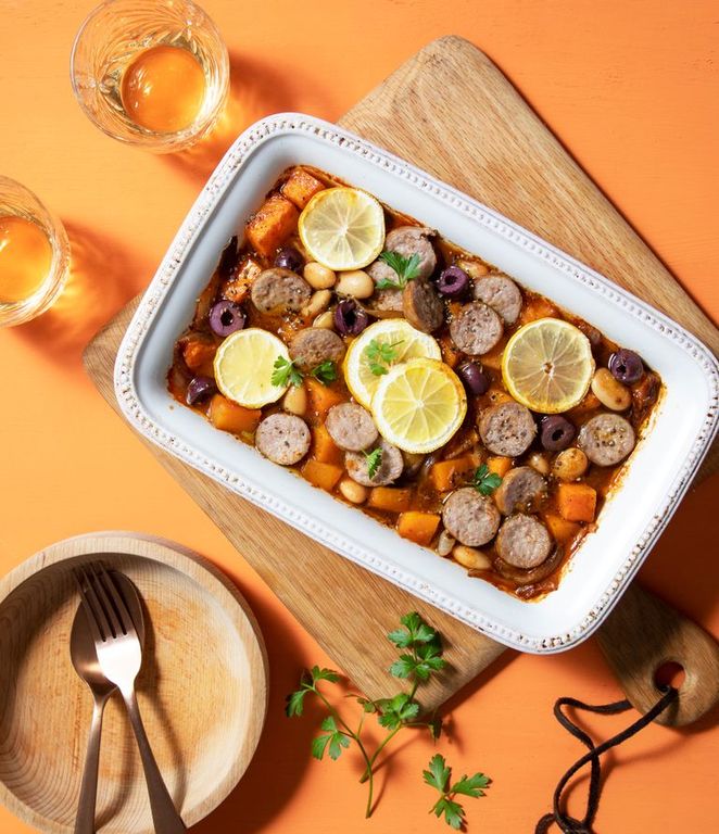 Photo of Vibrant Veggie Bake & Pork Bangers