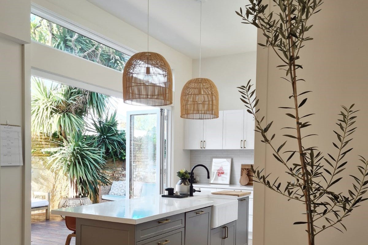 Inviting light filled home with cozy fireplace