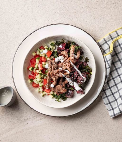 Photo of Roasted Beets & Beef Bowl