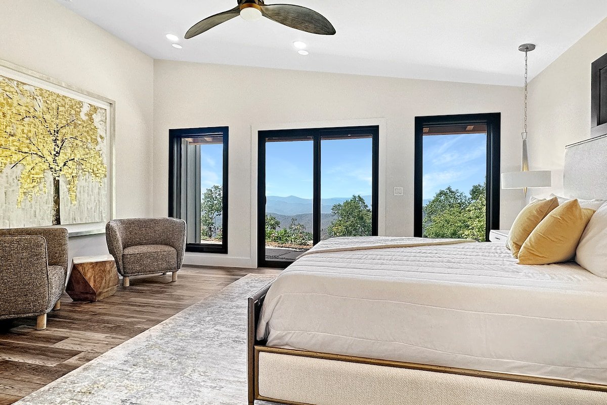 sunset view, hot tub, wood firepit, lawn for games gallery image 2