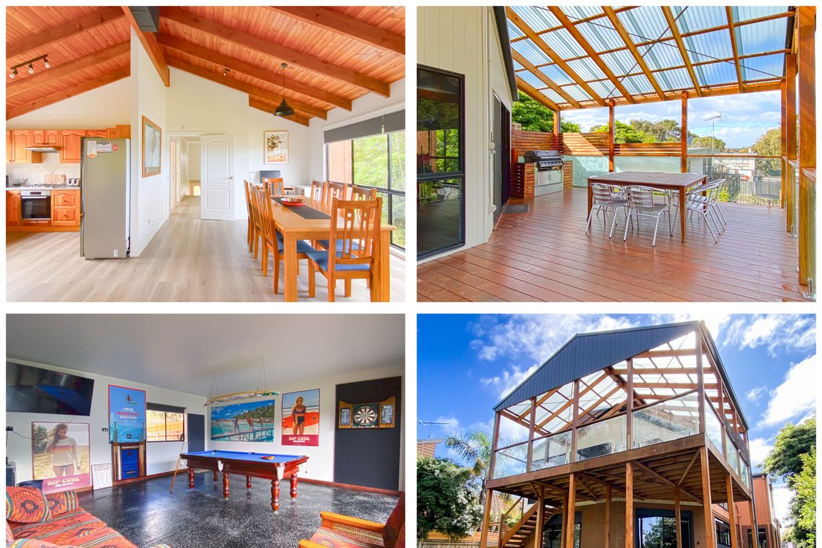 Jan Juc Surfcoast Retreat. Sleeps up to 14. Pets