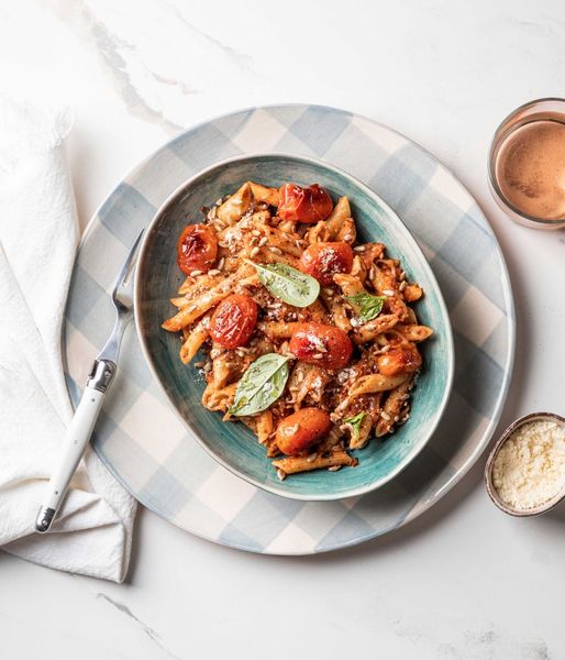 Photo of Vegetarian Red Pepper Pesto Pasta