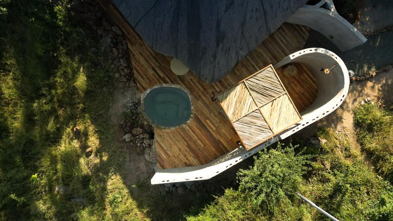 Suite Aerial View - Private outdoor desk with a shower as well as a refresh and relax pool