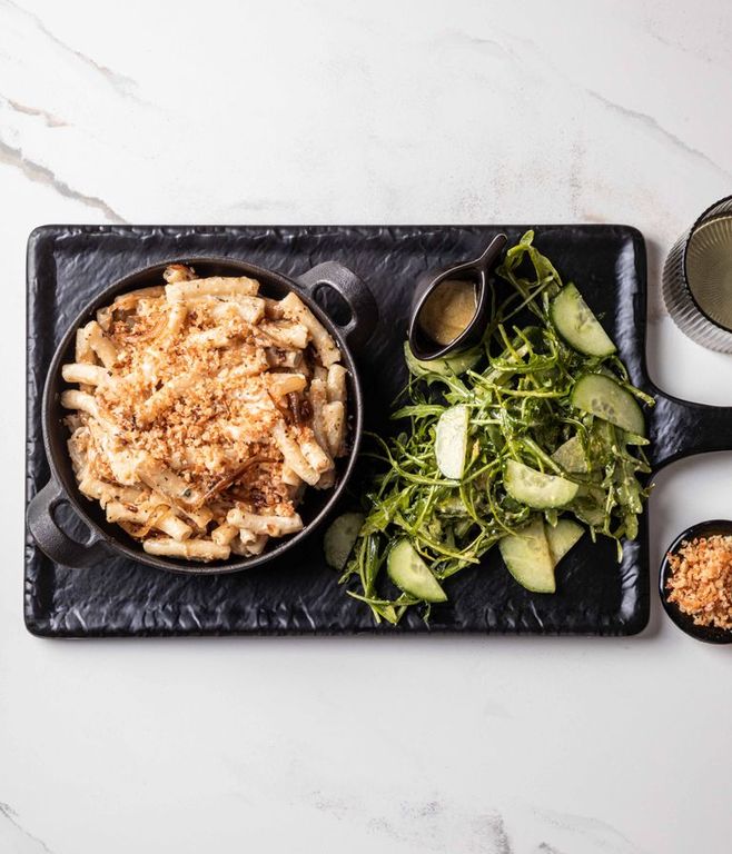 Photo of Vegetarian French Onion-style Pasta