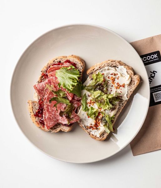 Photo of Plum Jam & Beef Salami Sandwich