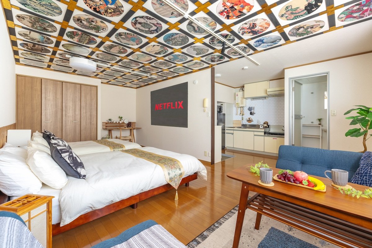 渋谷直通5分|85平米|ダブルベット4台|8人宿泊|2バスルーム|最寄駅徒歩4分|スーパー徒歩1分 gallery image 2