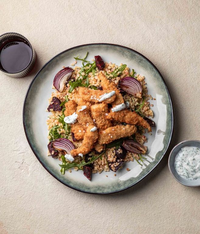 Photo of Hake Goujons & Roasted Beets