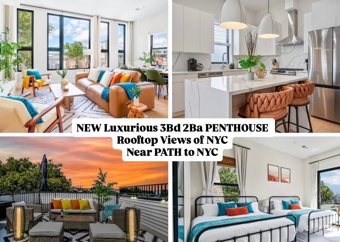 Penthouse+3BR Private Rooftop Min to PATH to NYC! gallery image 2