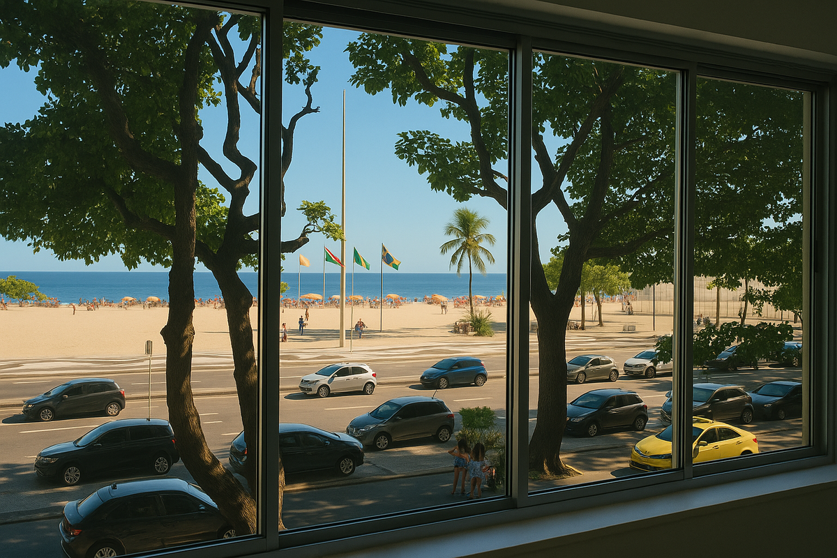 Amplo ap de frente pro Mar, no Leme