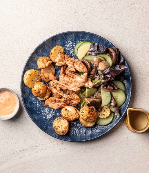 Photo of Garlic Chicken & Roast Baby Potatoes