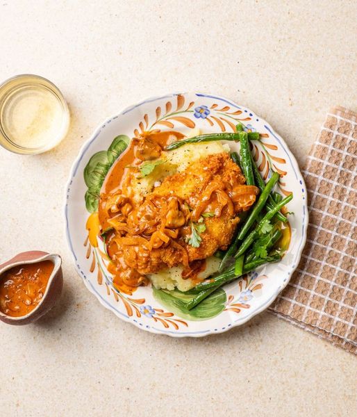 Photo of Crumbed Chicken & Mushroom Stroganoff